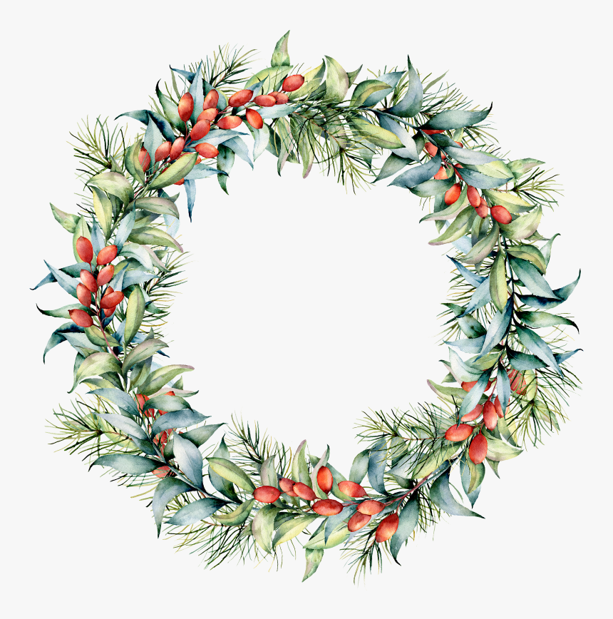Christmas Tree Wreath Painting, HD Png Download