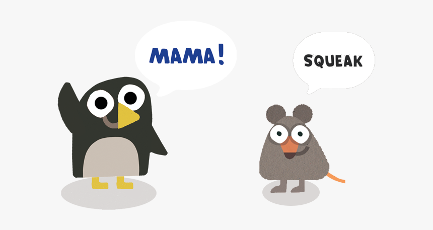 Baby Penguin And Baby Mouse - Cartoon, HD Png Download