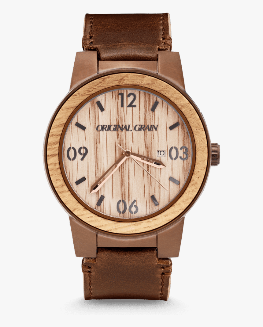 Whiskey Barrel Leather 47mm By Original Grain - Original Grain Whiskey Barrel Watch Black, HD Png Download