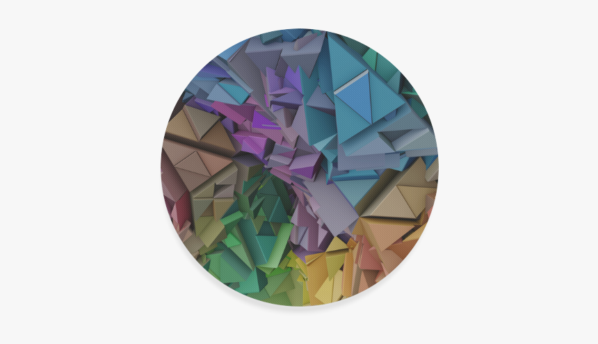 Colorful Abstract 3d Low Poly Geometric Round Coaster - Motif, HD Png Download
