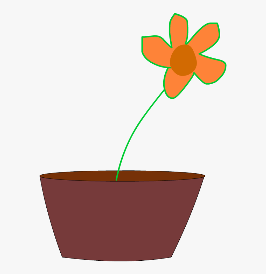 Free Vector Flower In A Vase - مزهريه كرتون, HD Png Download