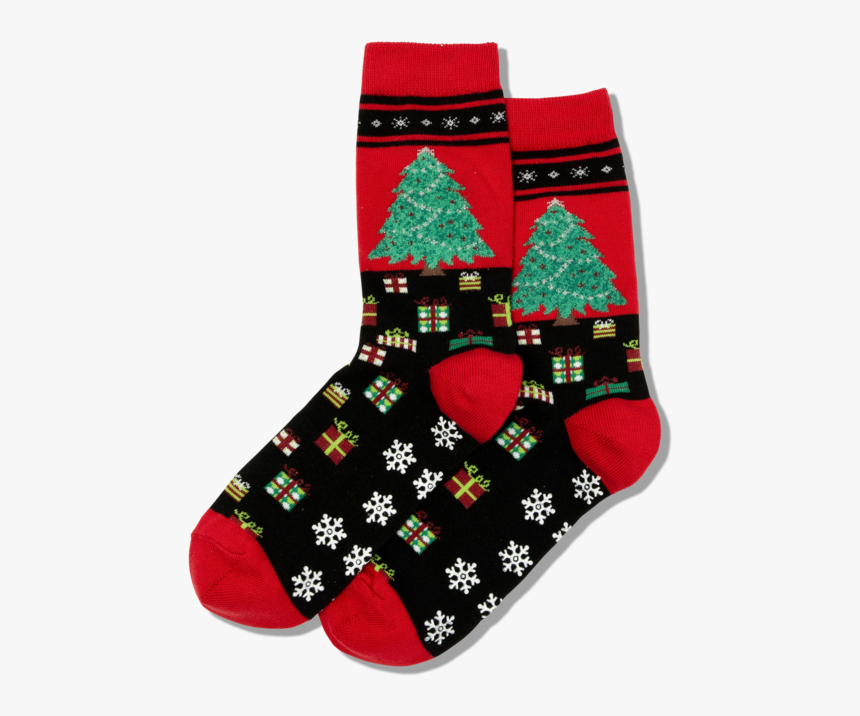 Women S Christmas Tree Crew Socks 
 Class Slick Lazy - Sock, HD Png Download