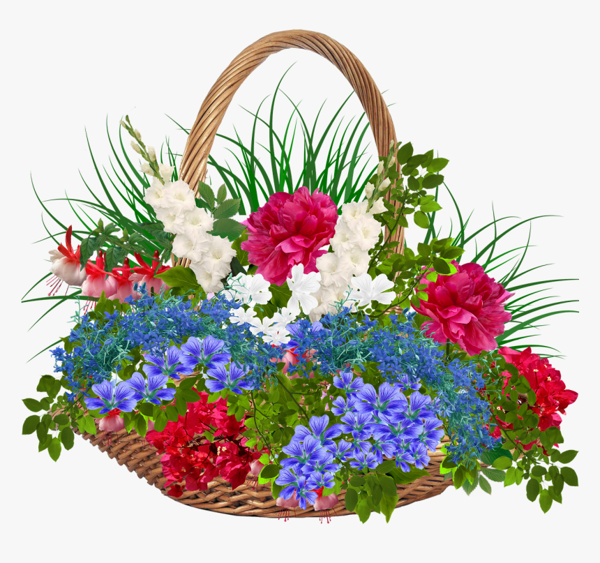 Bouquet Basket Png, Transparent Png