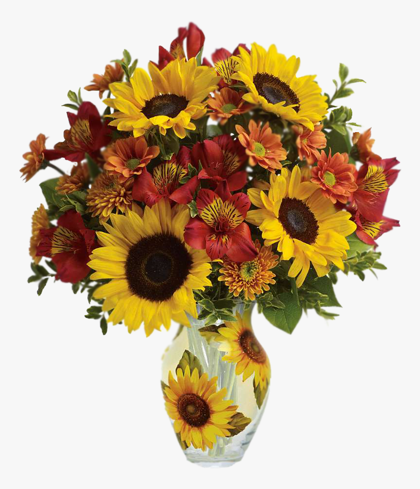 Flores Encontradas En La Web Basket Flower Arrangements, - Bouquet Of Fall Flowers, HD Png Download