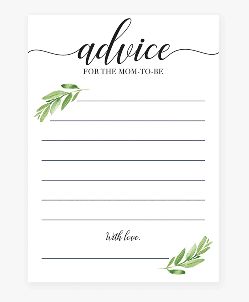 Clip Art Printable Cards Shower For - Printable Advice For The Parents, HD Png Download