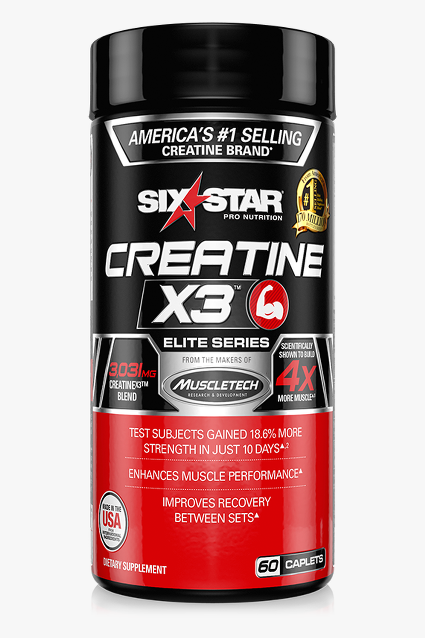 Creatine X3 Pill - Six Star Creatine, HD Png Download
