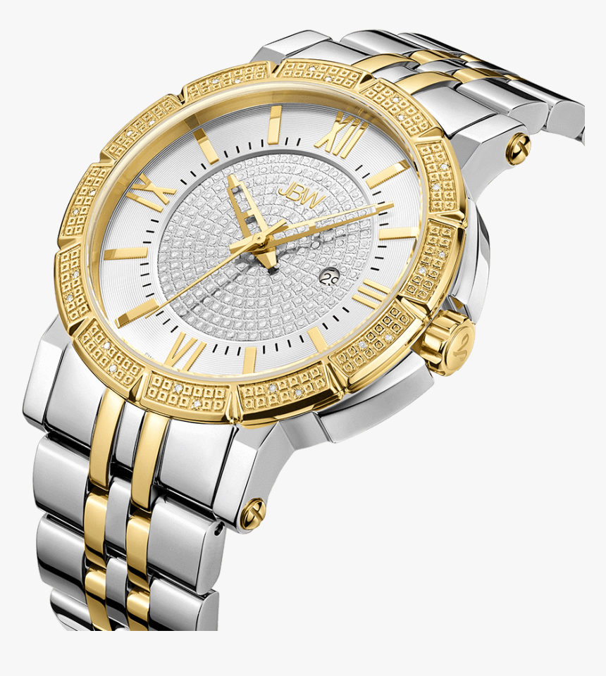 Jbw Vault J6343c Two Tone Stainless Steel Gold Diamond - Jbw Men's Vault 0.24 Ctw Diamond 18k Gold Plated Watch, HD Png Download