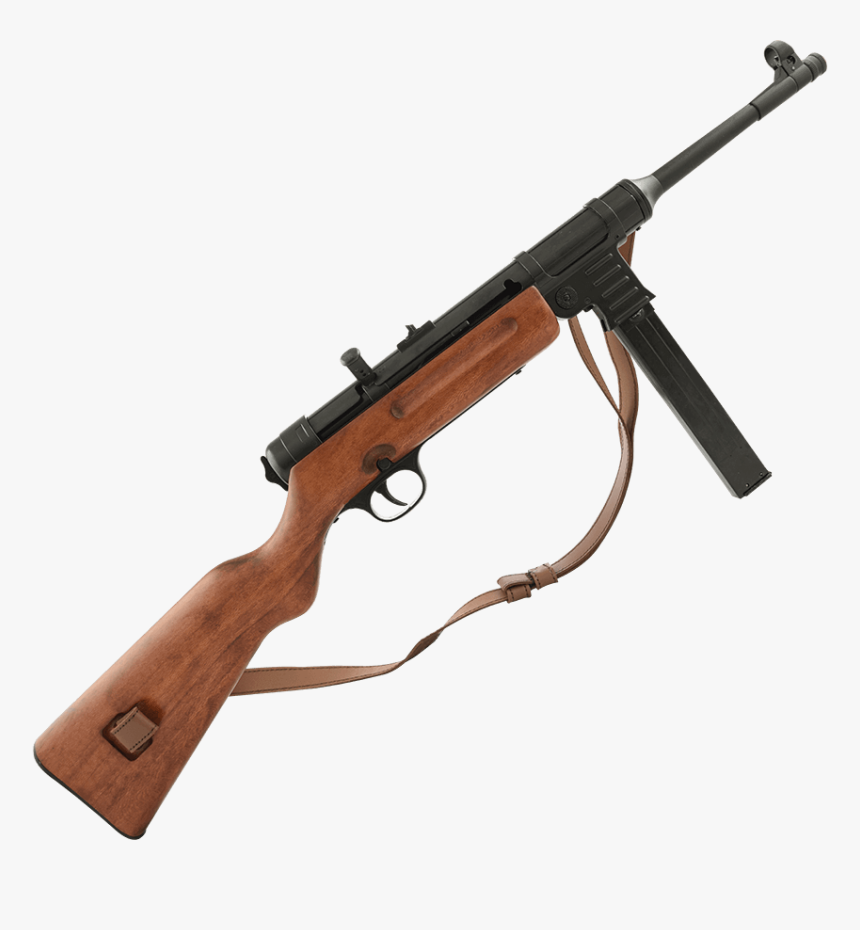 Mp41 Submachine Gun With Shoulder Sling - Gun On Shoulder Png ...