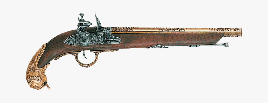 18th Century German Flintlock Pistol Brass - Pistol Gun, HD Png Download