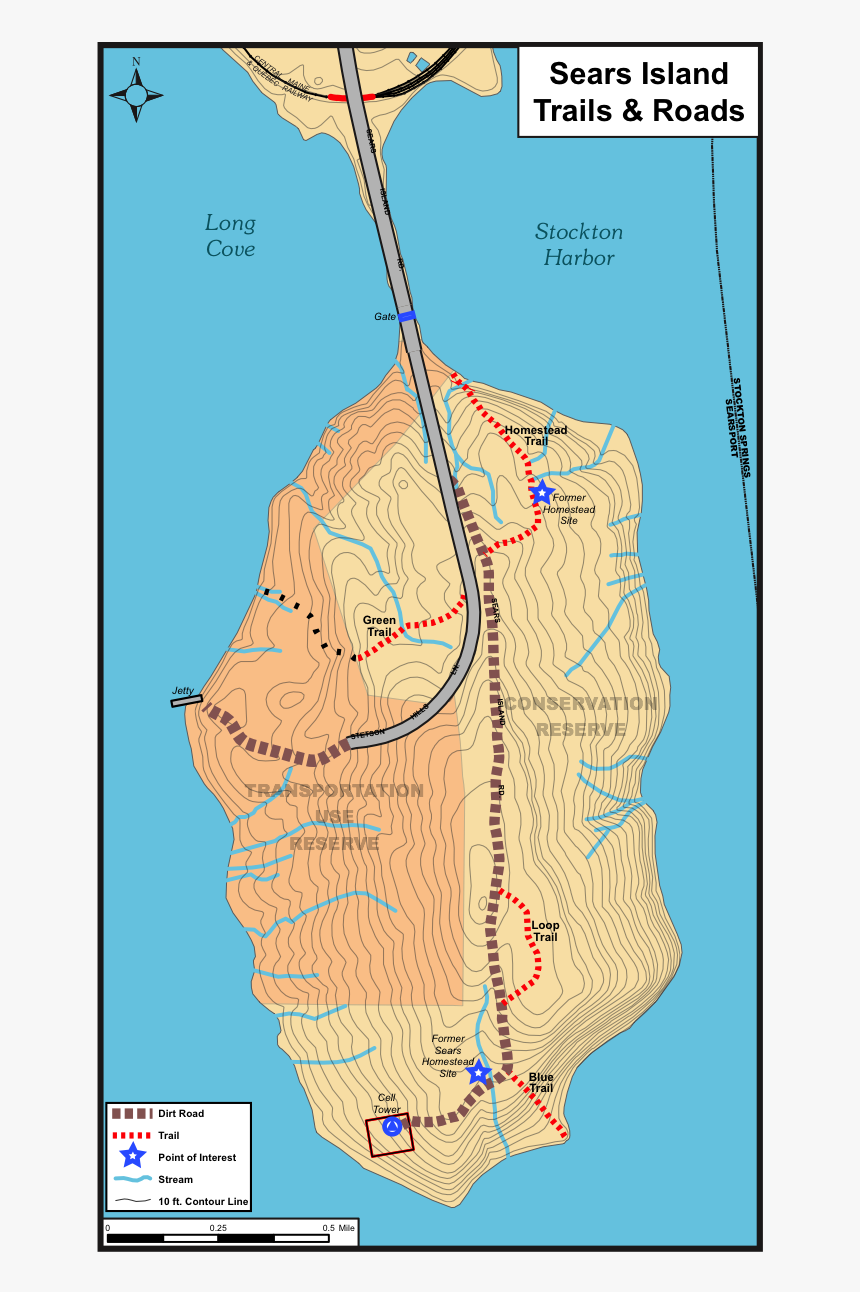 Tower On Sears Island Maine, HD Png Download