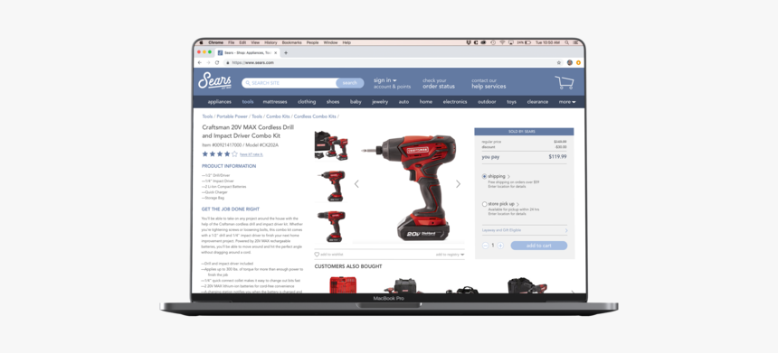 Sears Product Mockup, HD Png Download