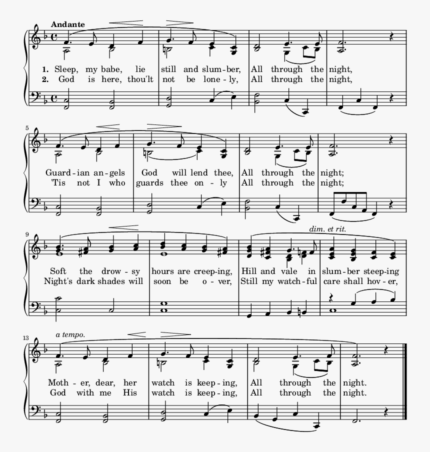 Ew Pianostaff <<

ew Staff { 	ime 4/4 Key F Major 	empo - Sheet Music, HD Png Download