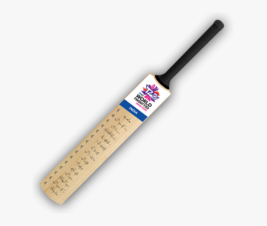 Icc Signed Bat India, HD Png Download