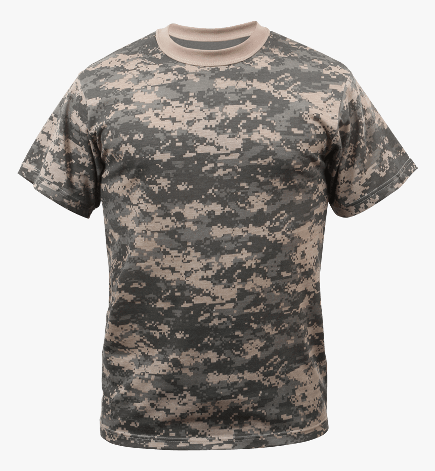 Acu Digital Camo Military T-shirt - Rothco Digital Camo Shirt, HD Png Download