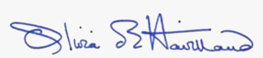 Olivia De Havilland Signature - Calligraphy, HD Png Download