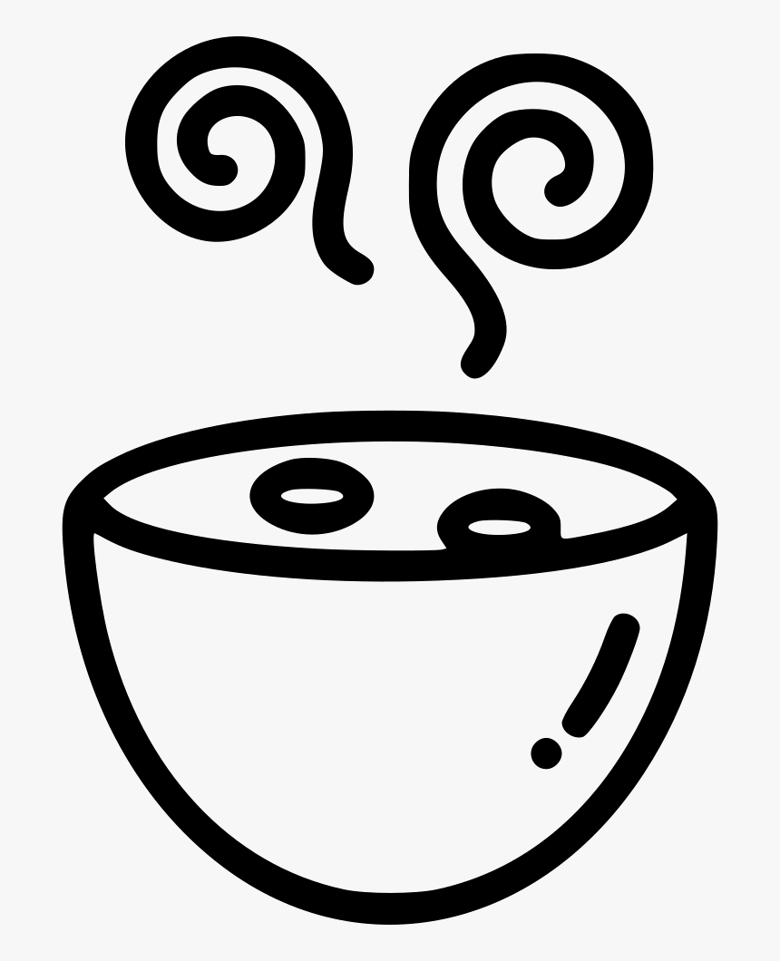 Meal Icon Png - Soup In Bowl Line Drawing, Transparent Png