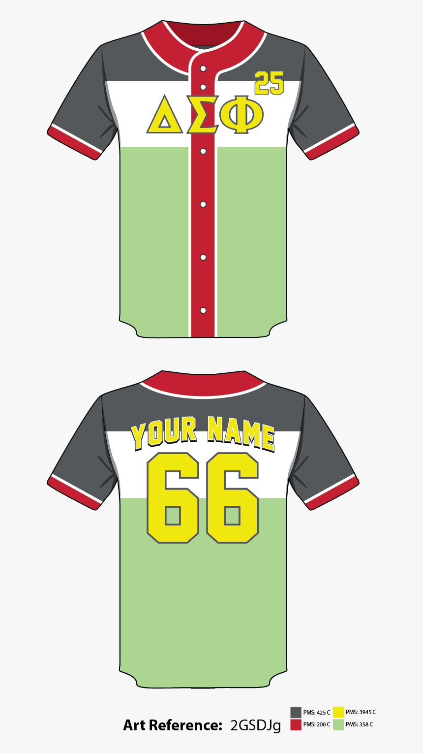 Delta Sigma Phi Full Button Baseball Jersey - Illustration, HD Png Download