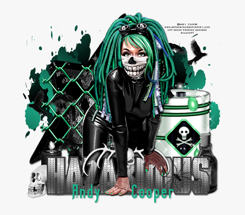 Bonus Tube Called Skull Cyber Goth By Andy Cooper - Graphic Design, HD Png Download