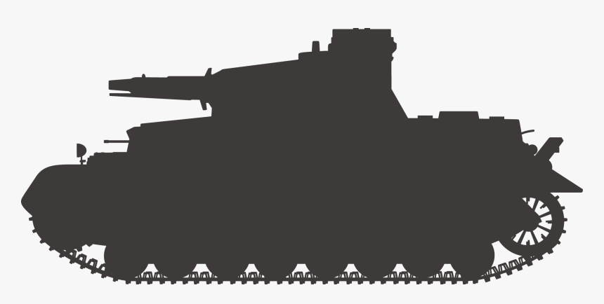 Panzer Iv Tank Type 10 Silhouette - Panzer Tank Silhouette Transparent, HD Png Download