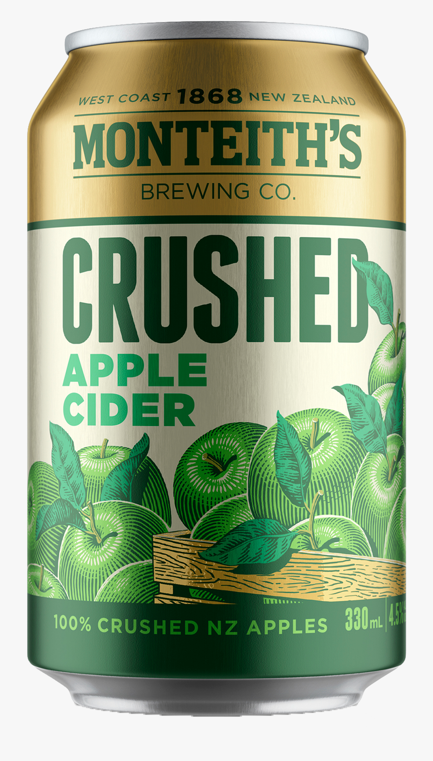 Beverage Can,drink,plant - Monteith's Crushed Apple Cider Can, HD Png Download