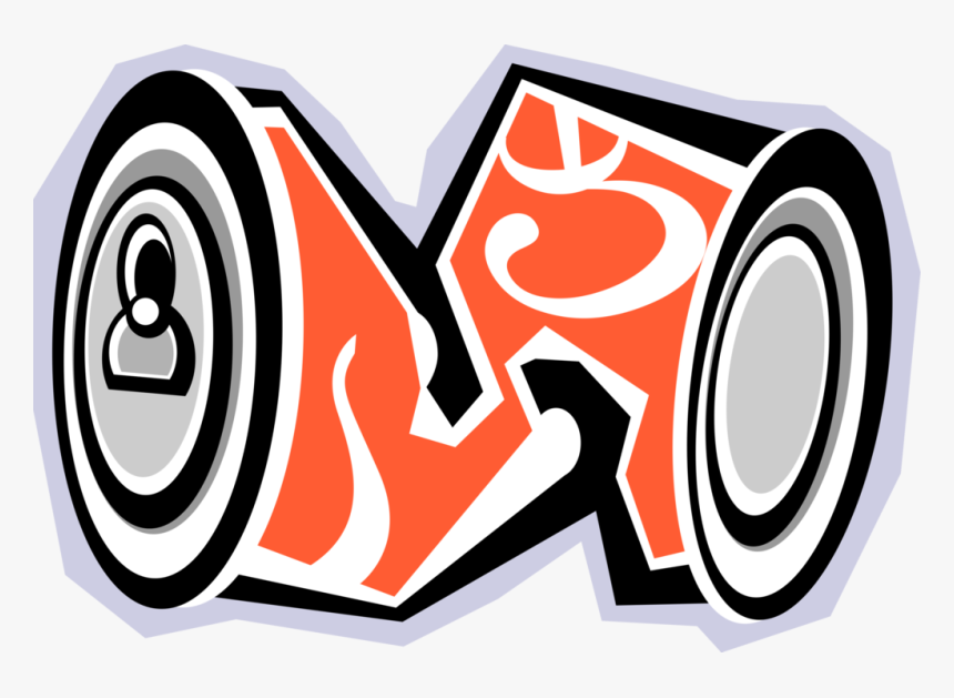 Vector Illustration Of Crushed Soda Soft Drink Pop Crushed Can
