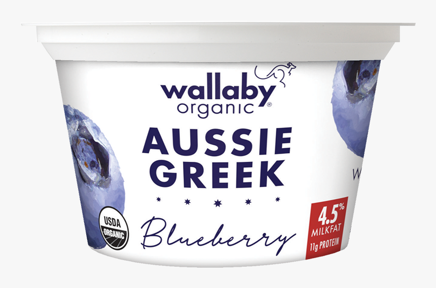 Wallaby Blueberry Organic Whole Milk Greek Yogurt - Wallaby Yogurt, HD Png Download