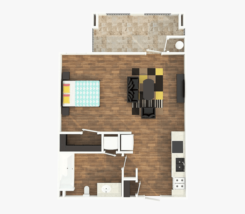 Studio 1 Bathroom Apartment For Rent At Highlander - Highlander North Campus Layouts, HD Png Download