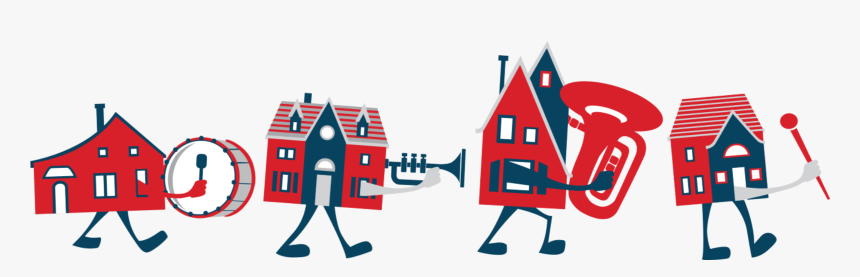 Marching Houses No Text, HD Png Download