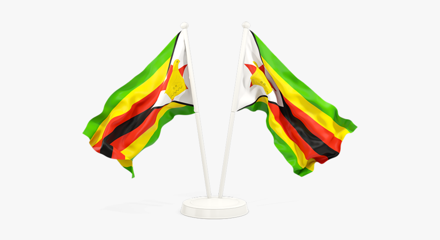 Two Waving Flags - South Africa Flag Zimbabwe, HD Png Download