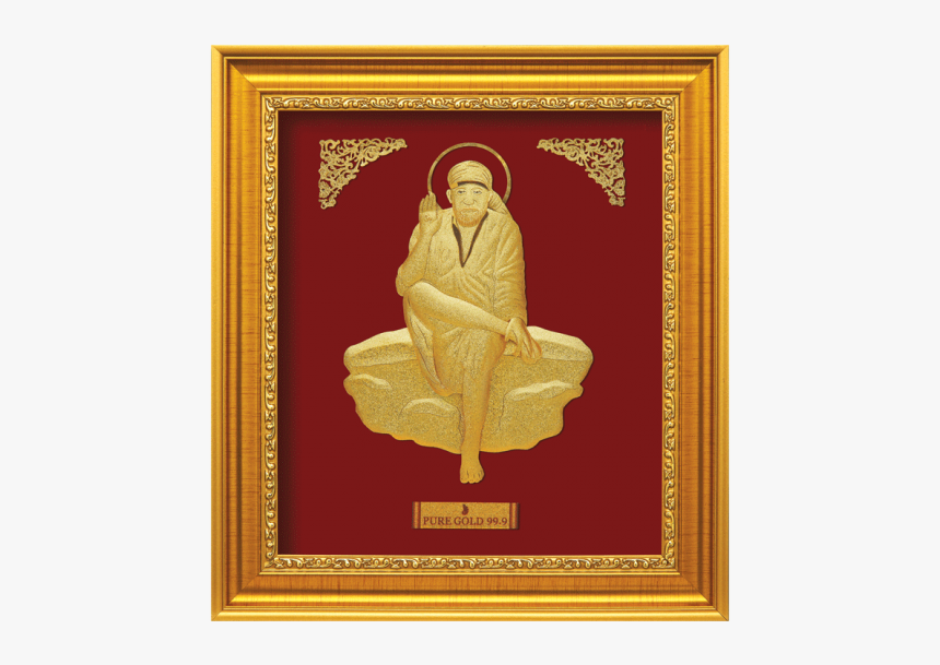 Sai Baba Gold Photo Frame, HD Png Download
