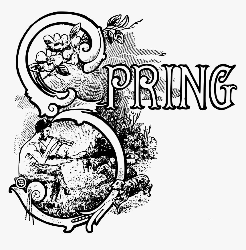 Spring Season Clipart Black And White
