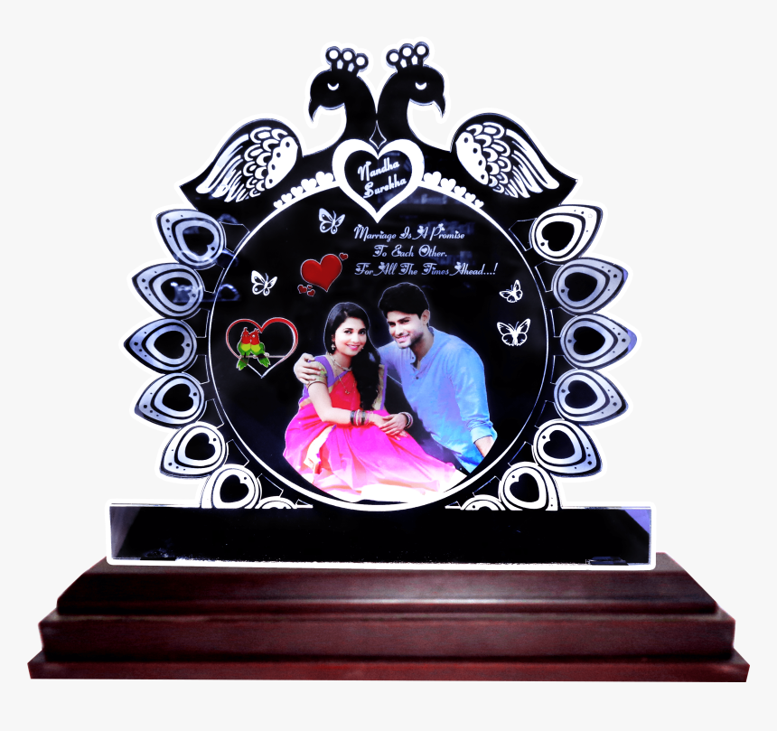 Personalized Peacock Acrylic Color Photo Frame - Picture Frame, HD Png Download