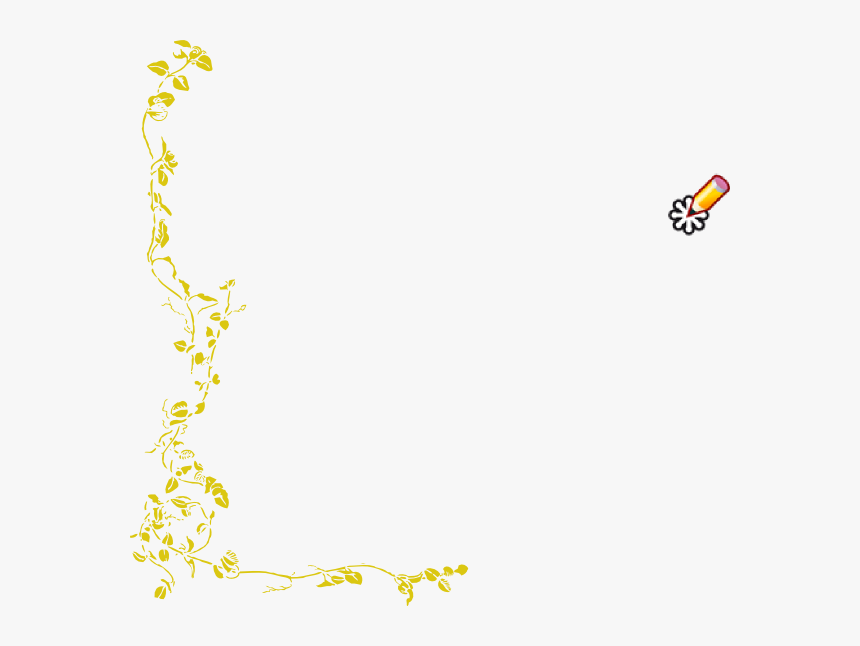 Yellow Border Png - Floral Border Black And White, Transparent Png