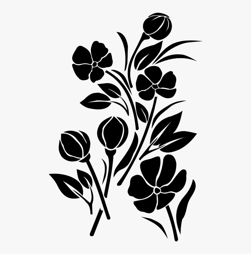 Flowers Silhouette, HD Png Download