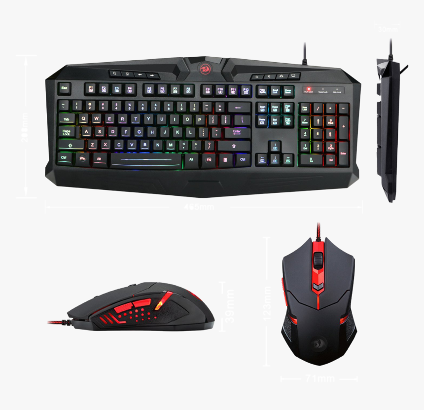 Redragon S101 Gaming Keyboard Mouse Combo, Rgb Led - Redragon S101 Gaming Keyboard, HD Png Download