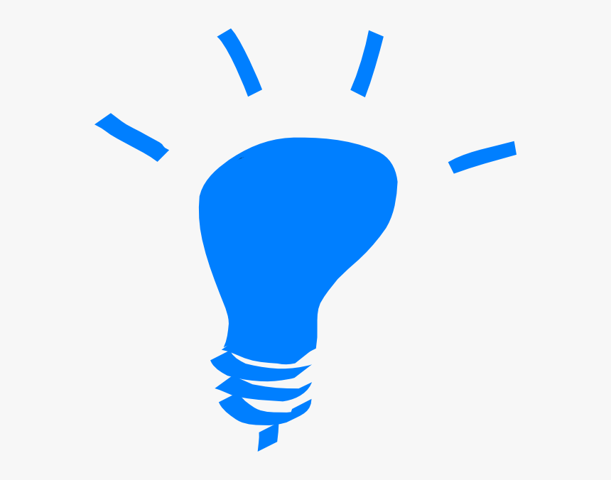Blue Light Bulb Clip - Light Bulb Clip Art, HD Png Download
