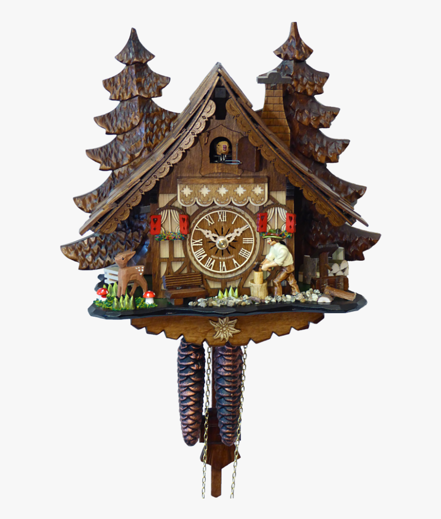 1 Day With Moving Wood Chopper - Christmas Cuckoo Clock, HD Png Download