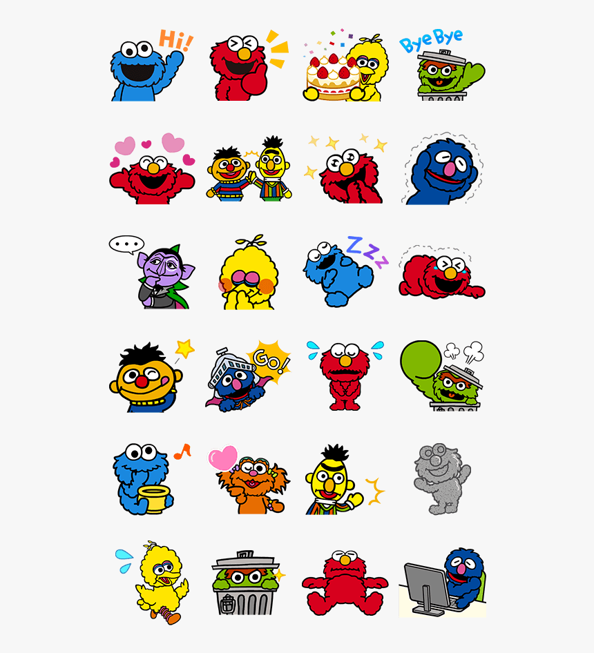 Cute Sesame Street Stickers, HD Png Download
