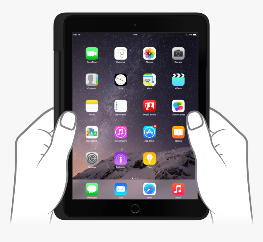 Illustrated Hand Holding Grey - Ipad Mini Wifi Gsm, HD Png Download