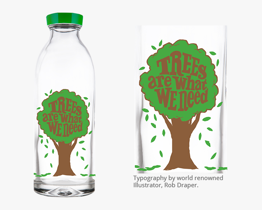 Trees Are What We Need - Environmental Water Bottle Design, HD Png Download