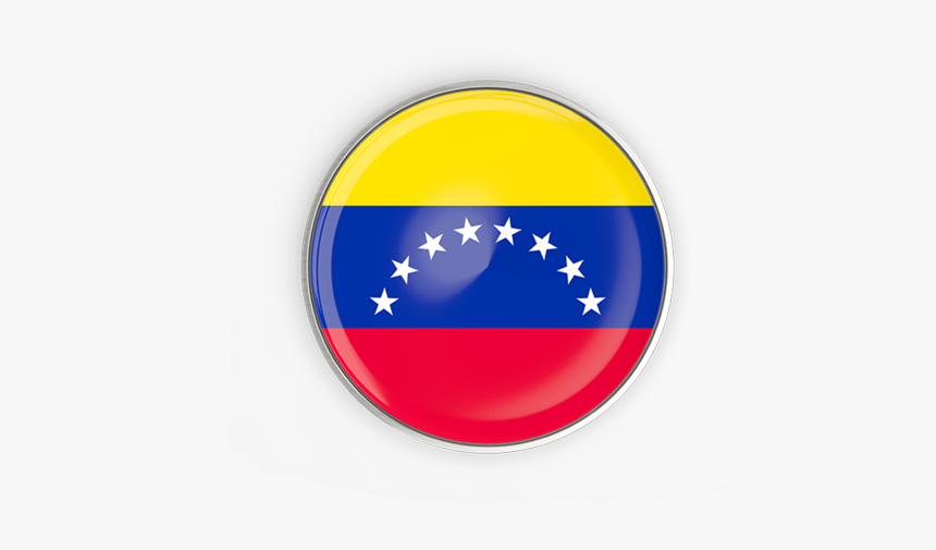 Round Button With Metal Frame - Venezuela Flag Circle Png, Transparent Png