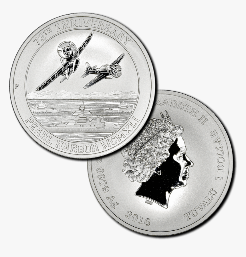 2016 Tuvalu Pearl Harbor 75th Anniversary 1 Oz - Coin, HD Png Download