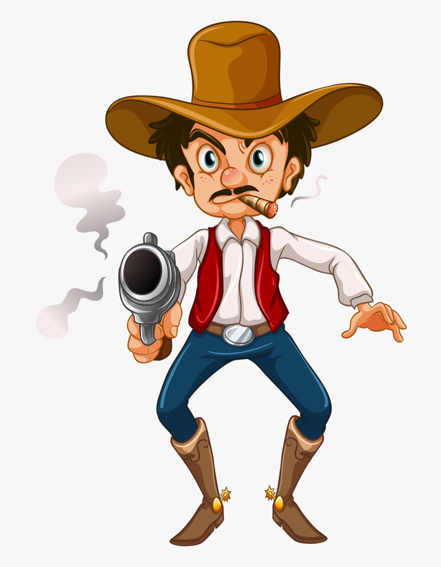 Lasso Clipart Cowboy Boot - Cowboy Cartoon Png, Transparent Png