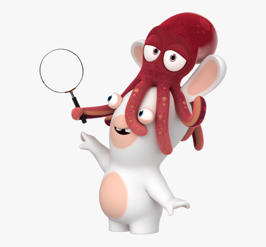 Rabbid With Squid On Head - Rabbids Png, Transparent Png