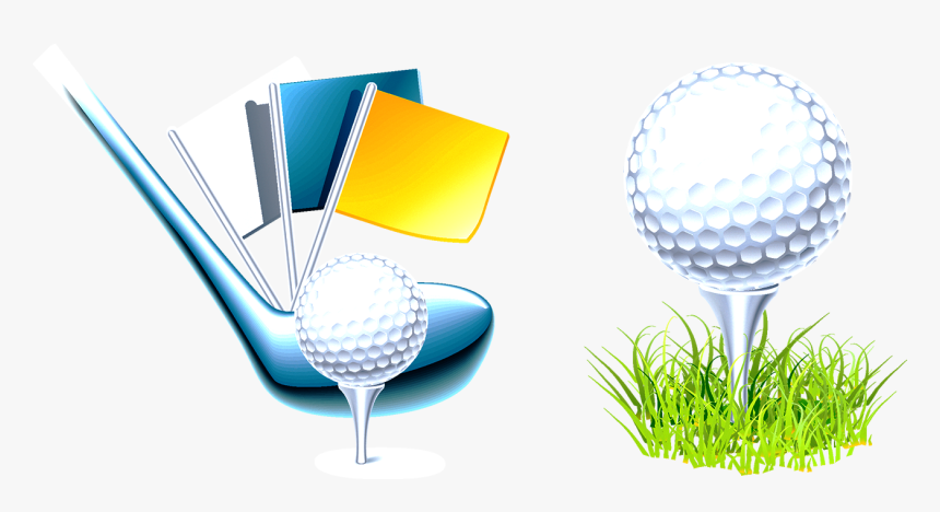 Grass Clipart Golf Ball - Golf Ball On White Background, HD Png Download
