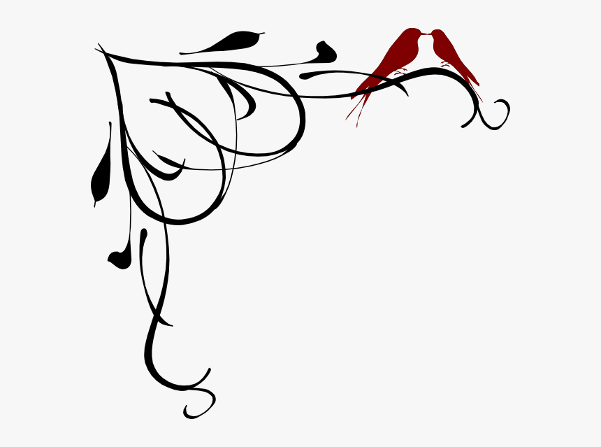 Vector Heart Pair Love Birds Isolated Stock Vector, HD Png Download
