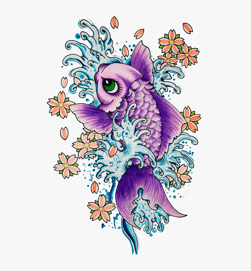 Transparent Koi Fish Tattoo Png, Png Download