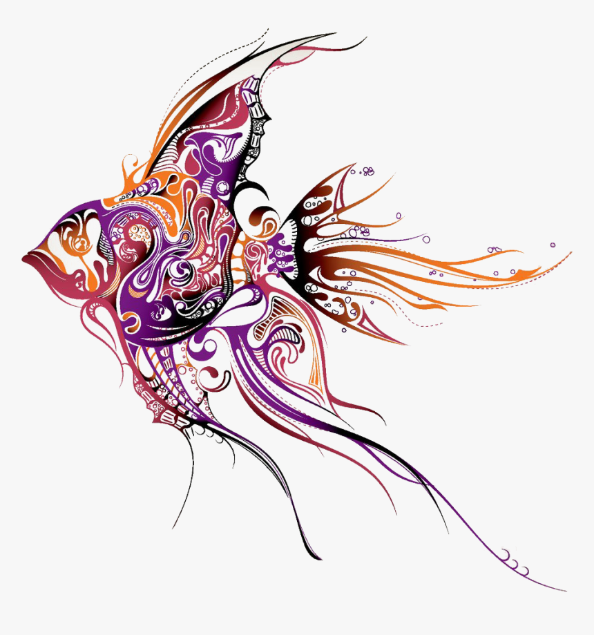 Clip Art Angel Fish Tattoo, HD Png Download