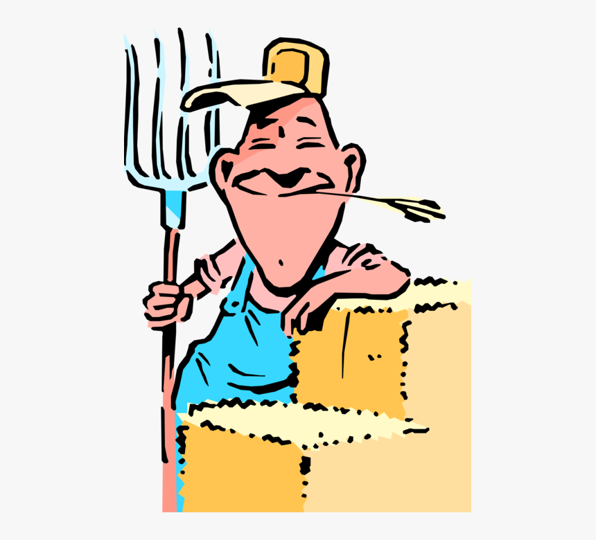 Vector Illustration Of Hayseed Farmer With Alfalfa, HD Png Download