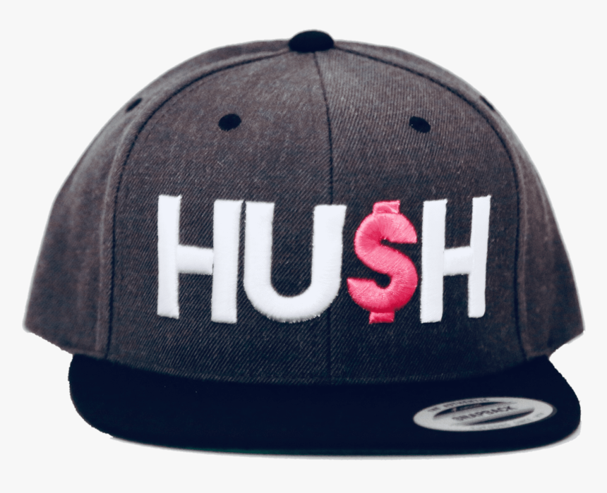 Grey/pink/black Hu$h Snapback Hat, HD Png Download